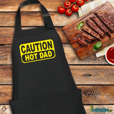 Ποδιά του μπαμπά "Caution - hot dad"
