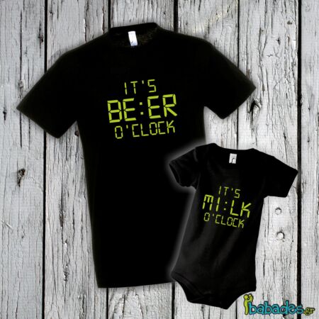 Σετ μπλούζα με φορμάκι «It’s beer / milk o’clock»