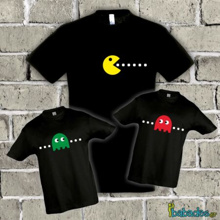 Σετ μπλούζες μπαμπά με γιους «pac man»