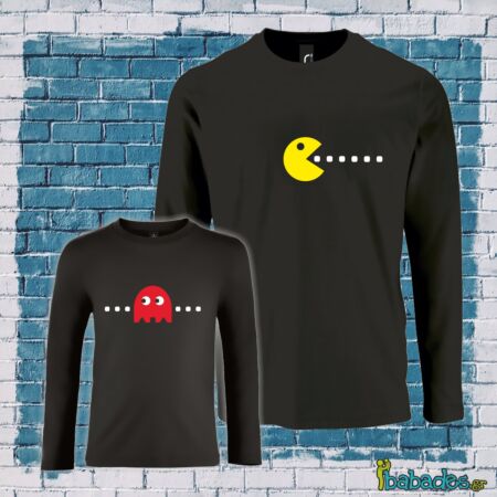 Σετ μακρυμάνικες μπλούζες "Pac man"