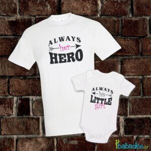Σετ μπλούζα με φορμάκι «Always her hero»